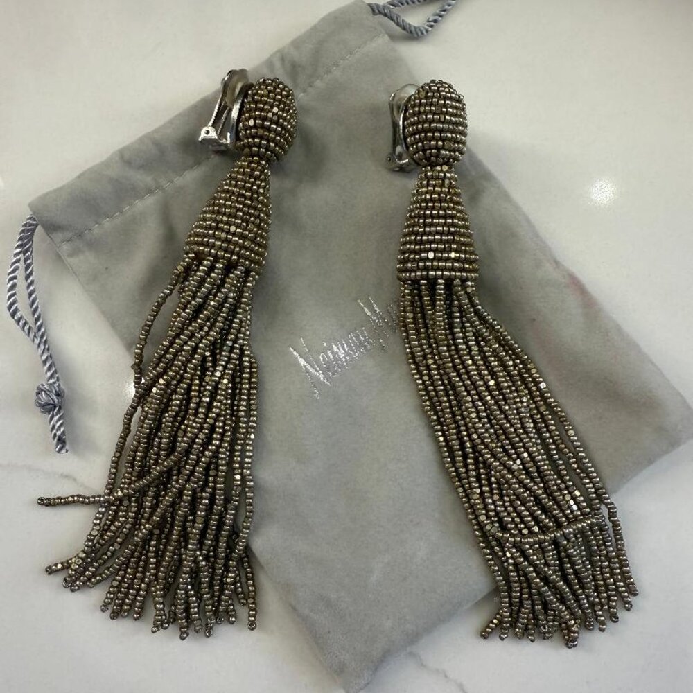 Oscar de la Renta Bronze Tassel Earrings